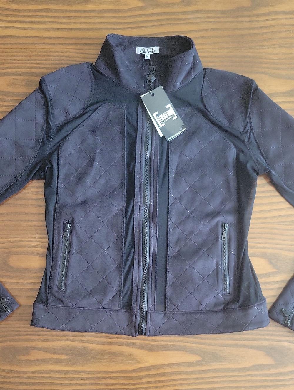 NWT -- ELITE Active Wear Women's Black Jacket - 100% Cotton